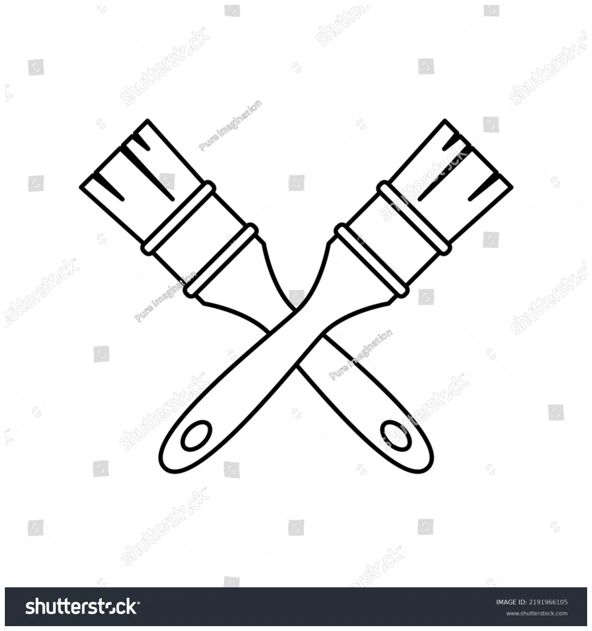 Coloring page paint brush kids stock vector 2191966105