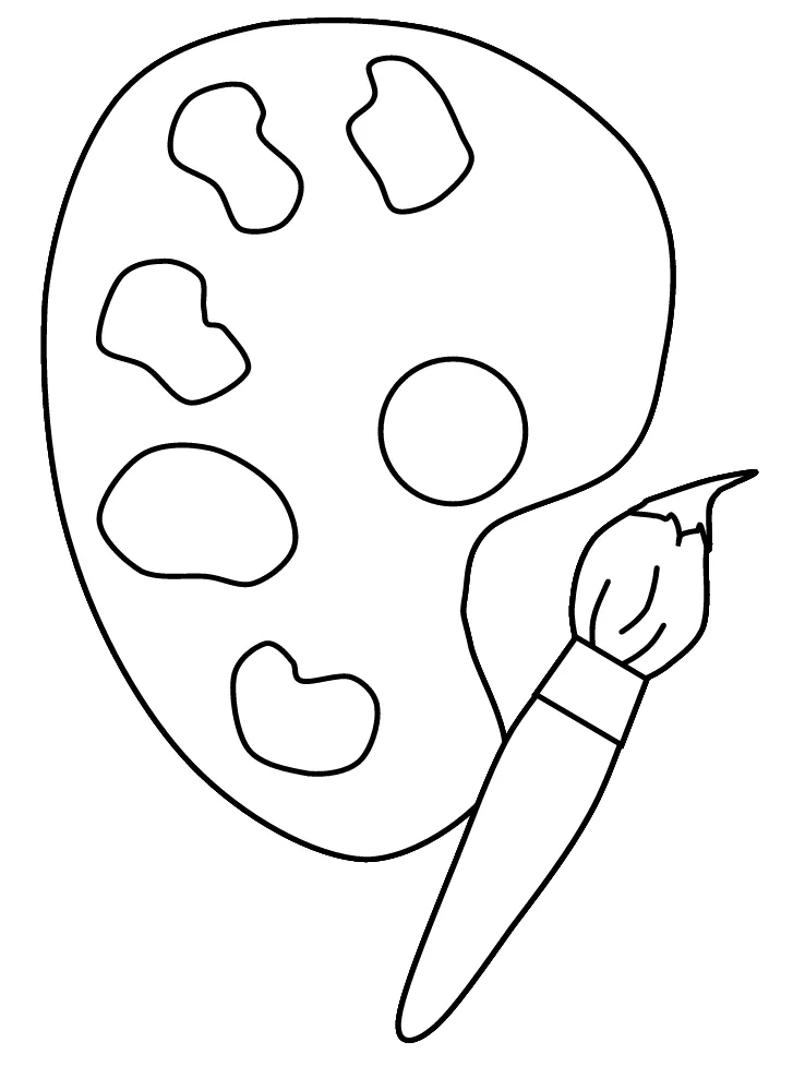 Paint brush coloring page clipart best printable coloring page