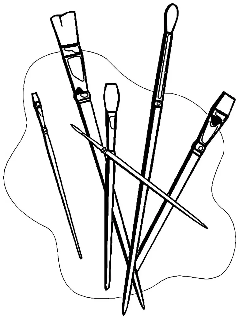 Painter realistic brush coloring page wecoloringpage