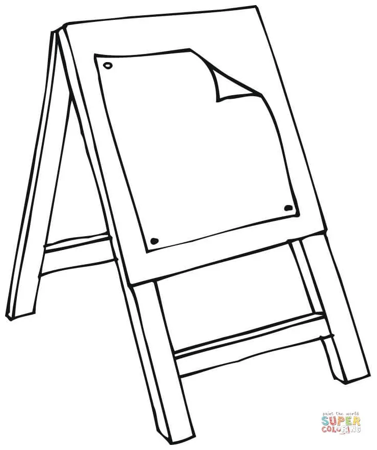 An art class easel coloring page free printable coloring pages