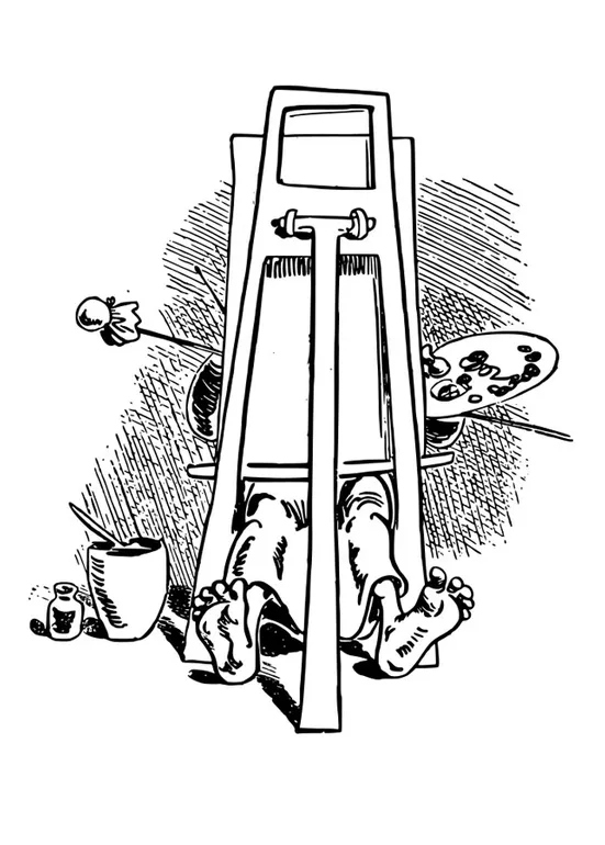 Coloring page painter's easel free printables img 27787