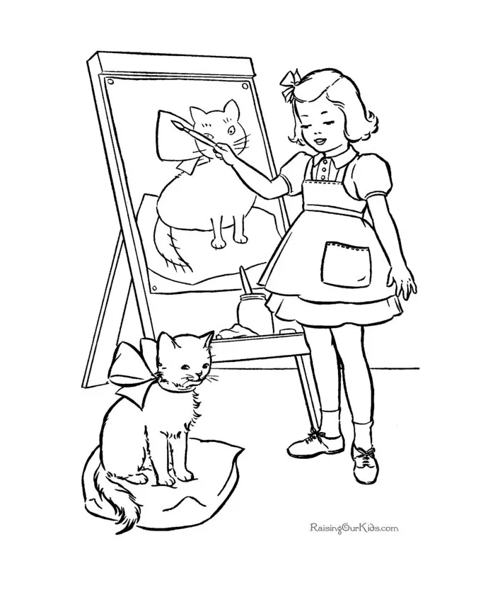 Art easel coloring pictures coloring pages