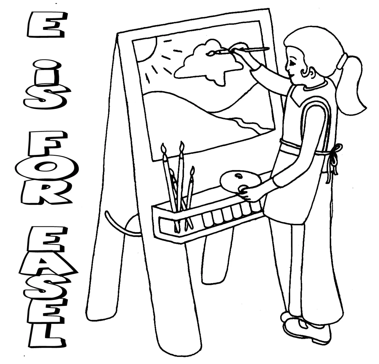 Easel coloring pages