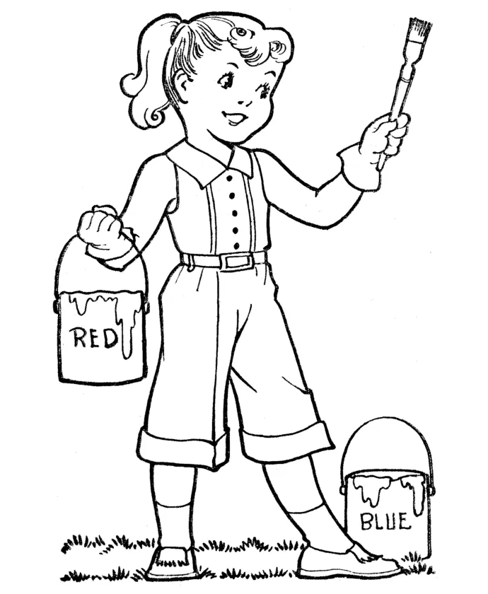 Painting coloring page coloring home printable coloring page
