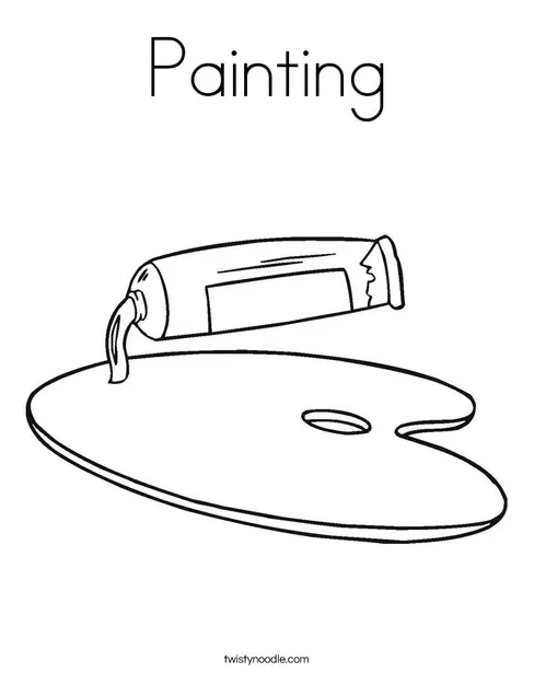 Painting coloring page twisty noodle