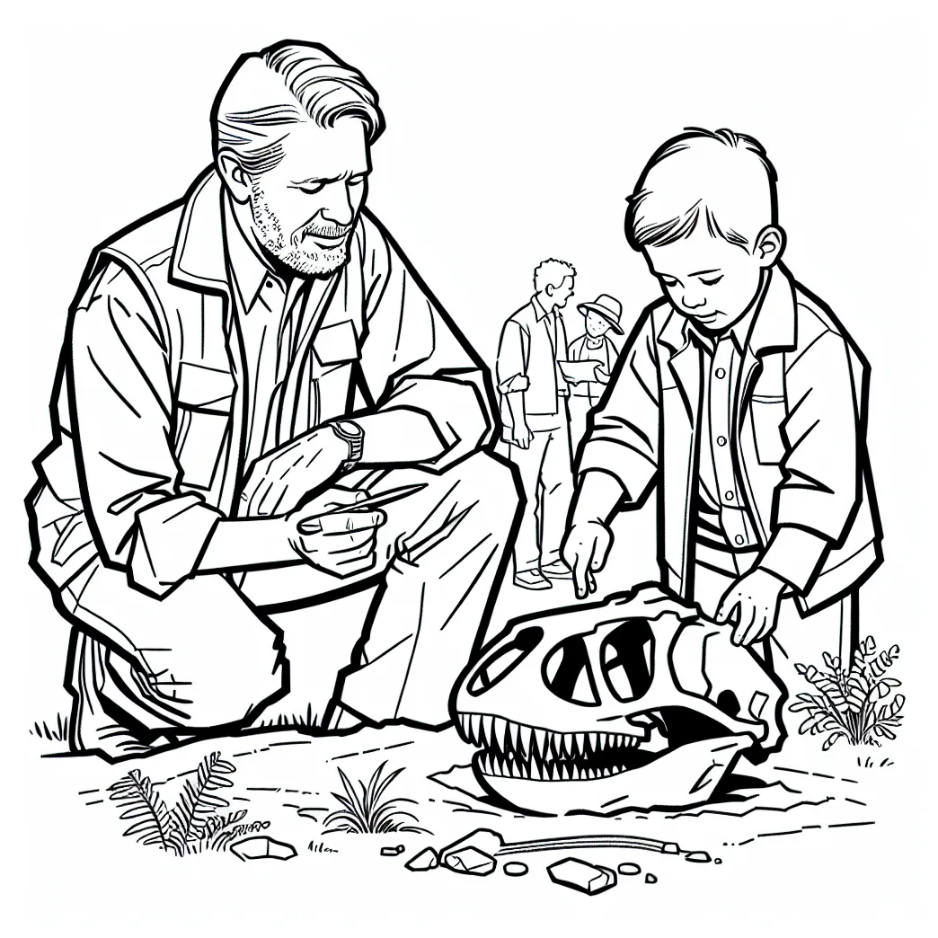 Paleontologist dinosaur gogo coloring