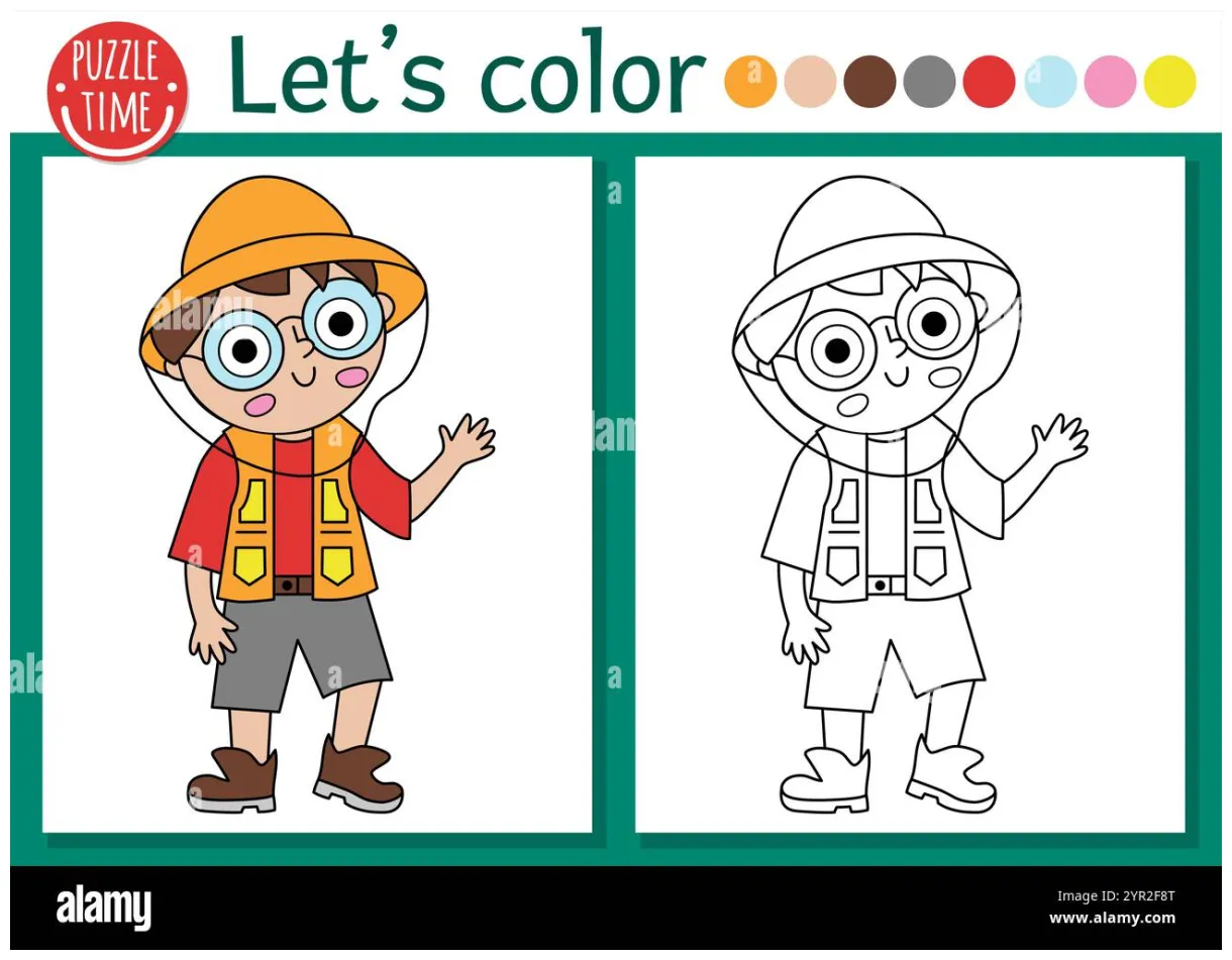 Paleontologist coloring page