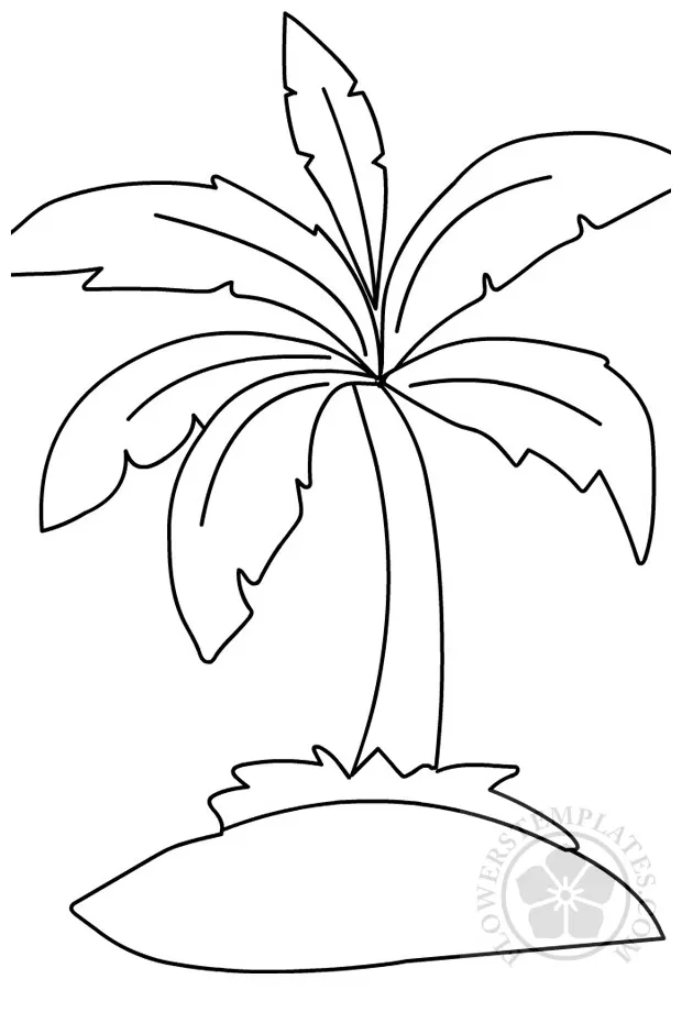 Palm tree coloring page | Flowers Templates