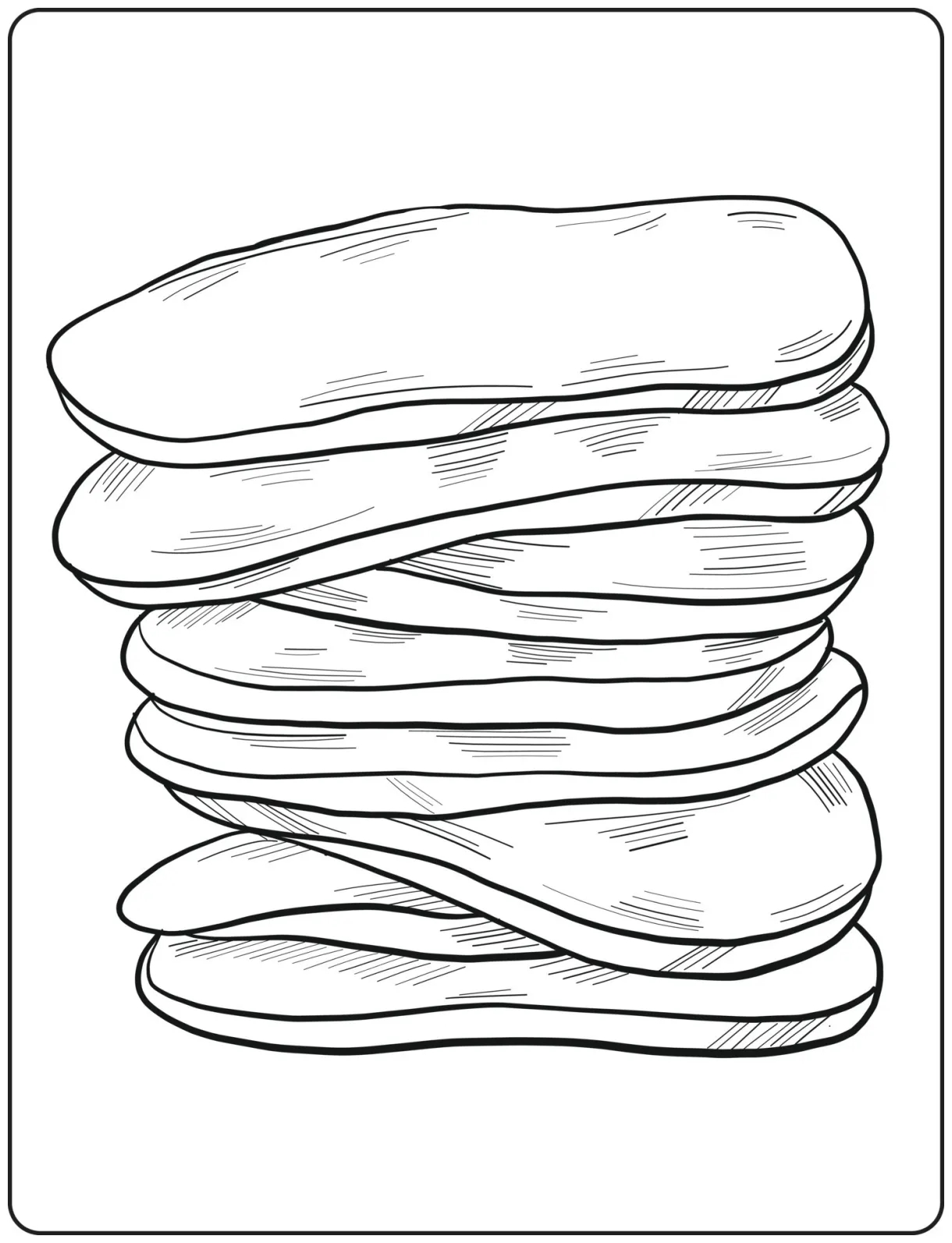 Design. pancake line art design. coloring page