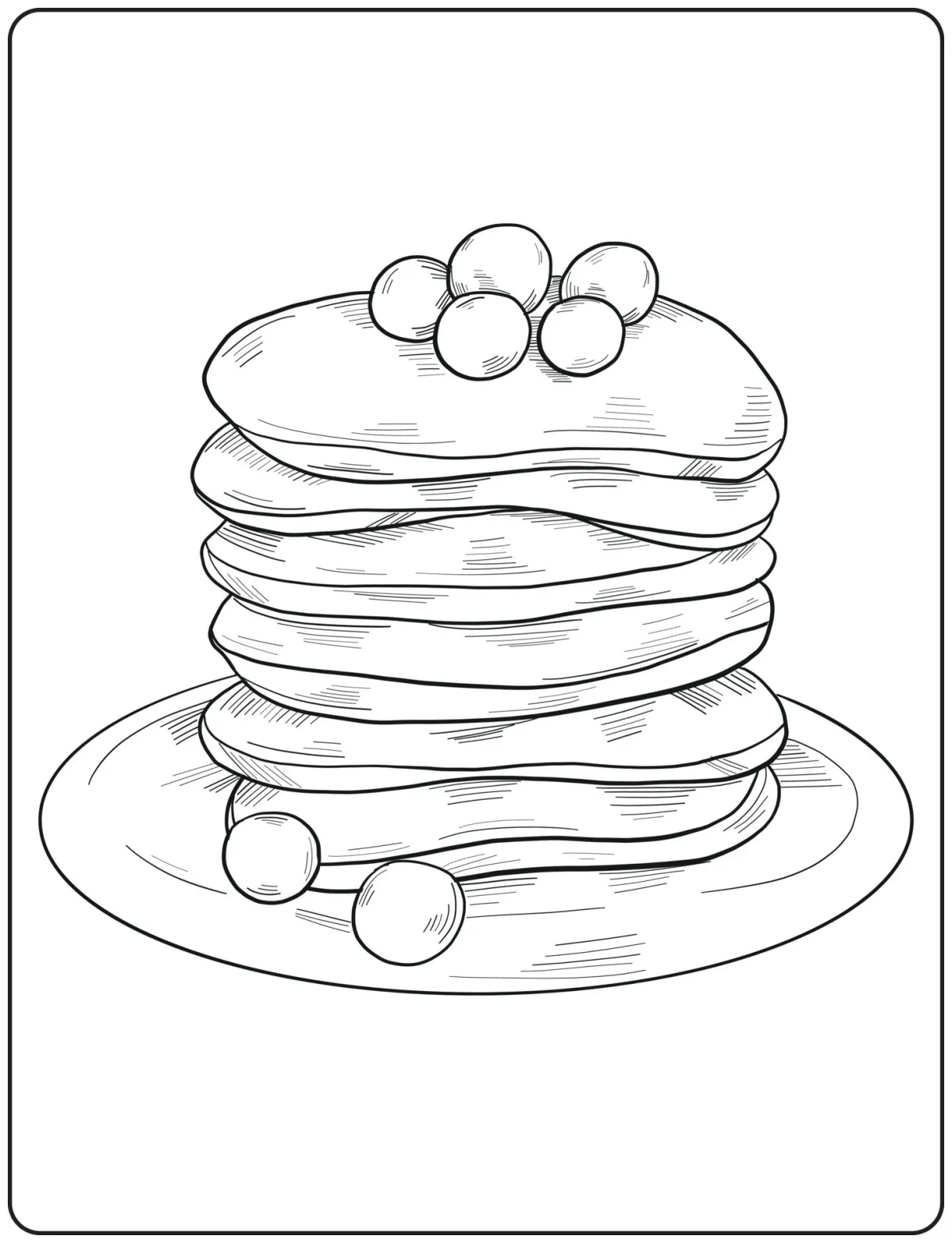 Design. pancake line art design. coloring page