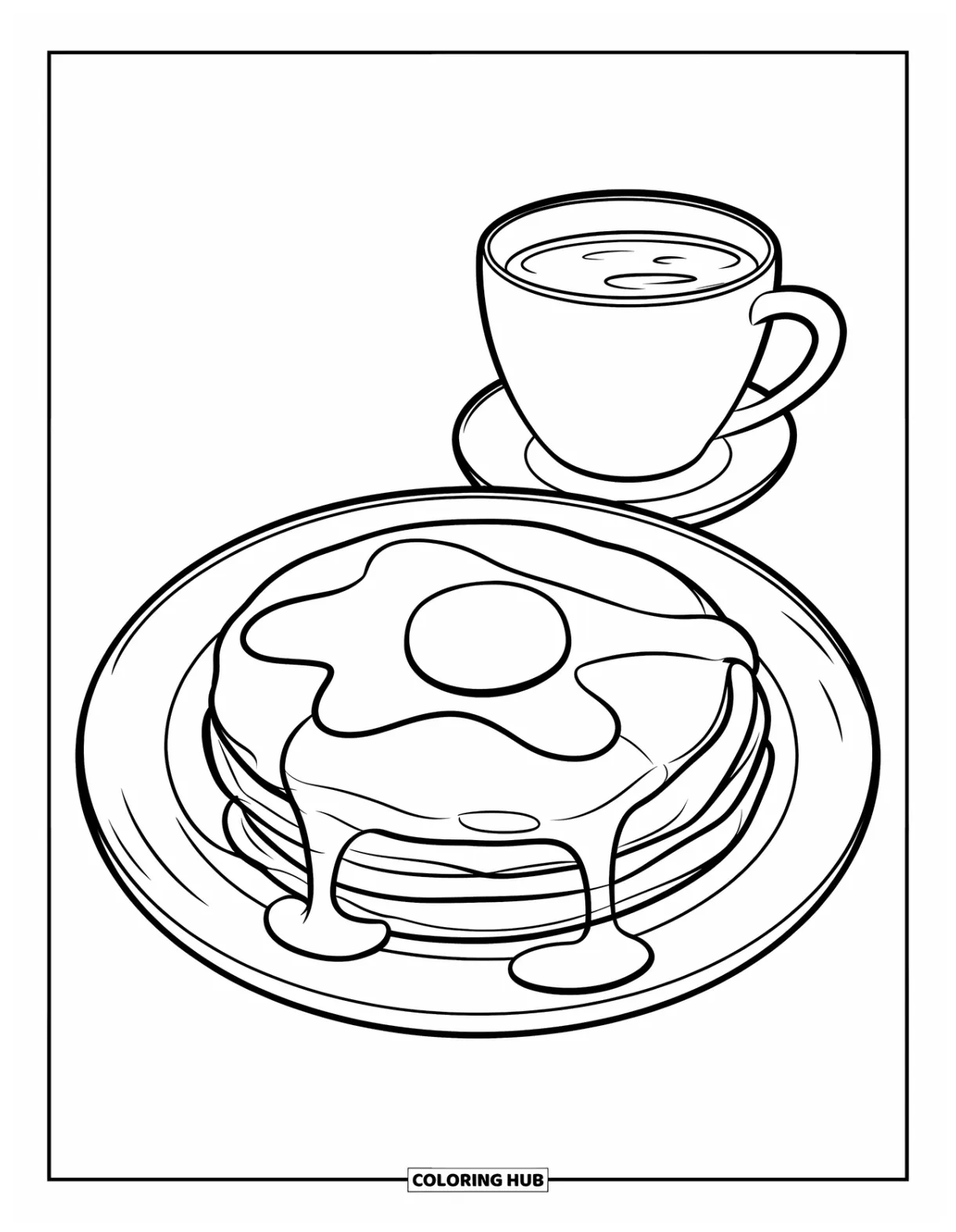 80+ Pancake Coloring Pages for Kids & Adults (Free Printable PDFs)