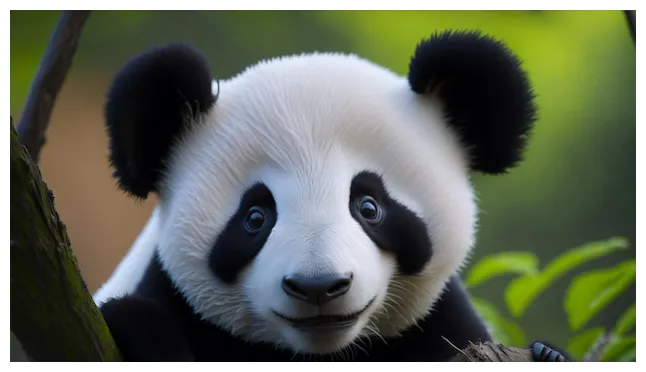 Premium ai cute panda looking at camera