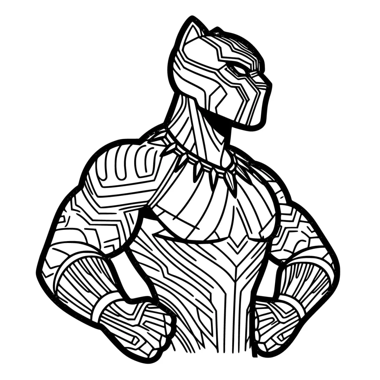 Black panther awesome coloring page download, print or color online