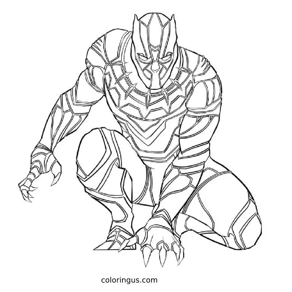 Black panther coloring pages free printable pdf