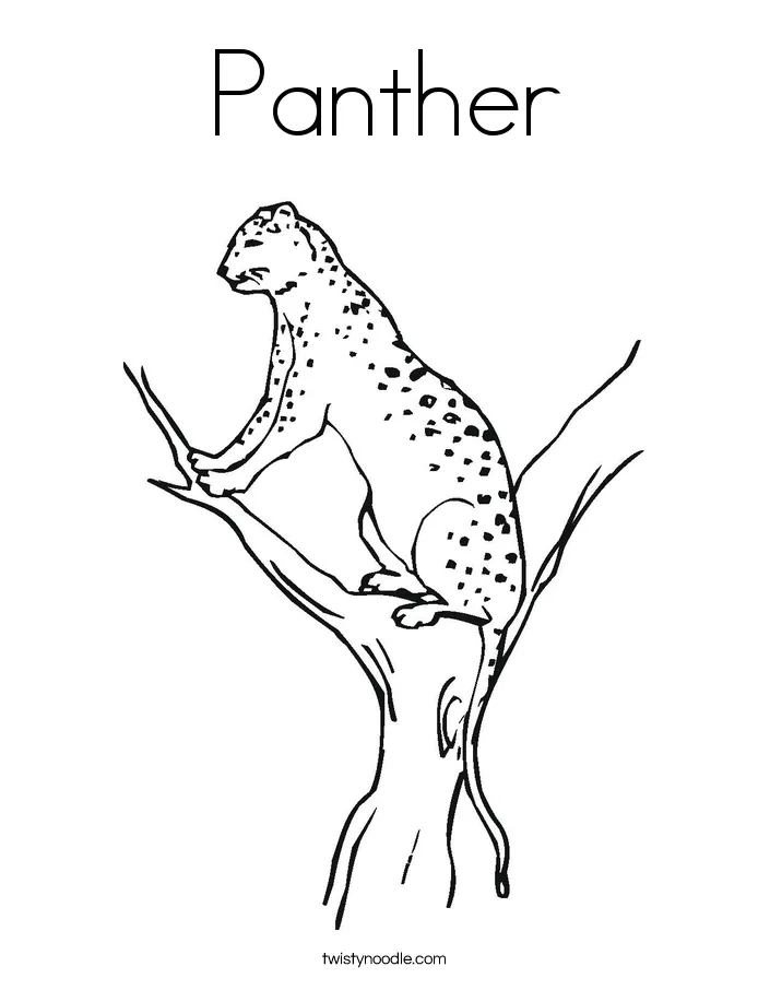 Panther coloring page twisty noodle printable coloring page