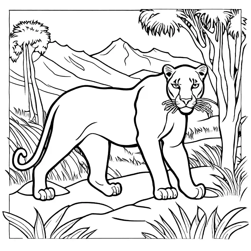 Roaming panther coloring page lulu pages