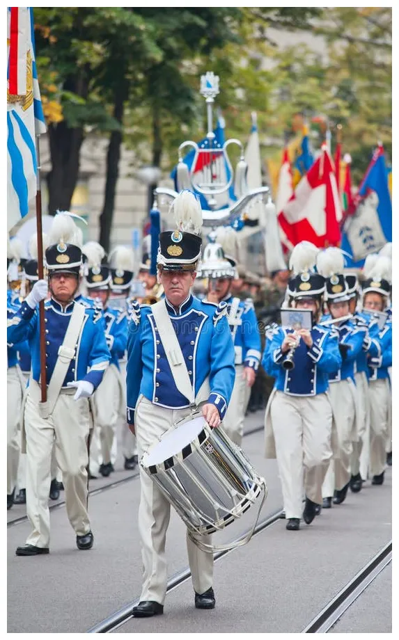 Swiss national day parade in zurich editorial of dress