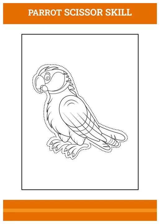 Parrot coloring page vector art, icons, and graphics for printable coloring page