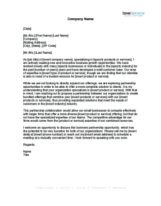 Fillable Online Business Proposal Partnership Letter. Business Proposal