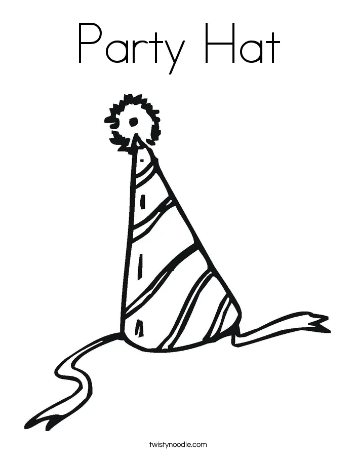 Party hat coloring page twisty noodle