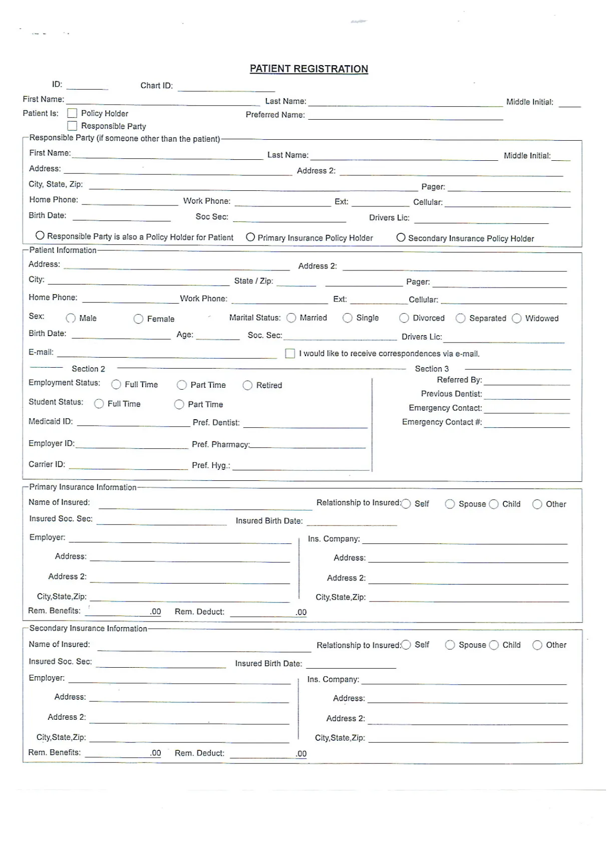 Printable Patient Registration Form - Printable Forms Free Online
