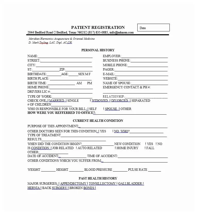 Template beautiful 44 new patient