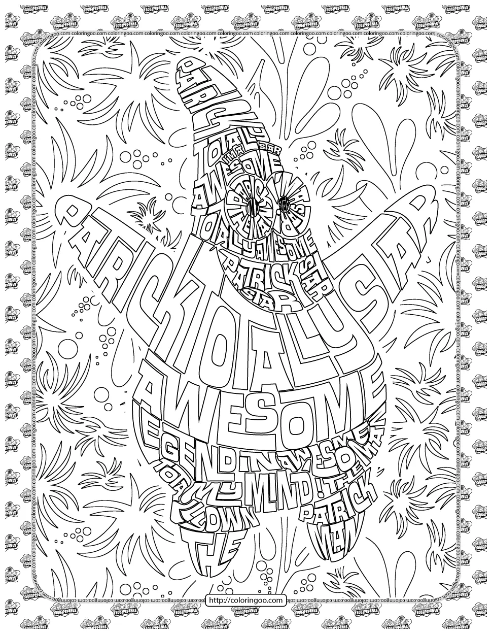 Patrick Star Coloring Page