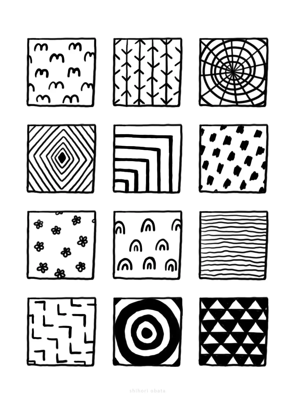 Simple pattern designs to draw