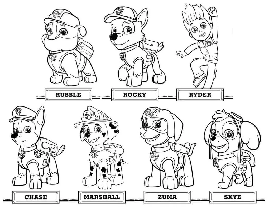 Paw Patrol Image coloring page - Download, Print or Color Online for Free