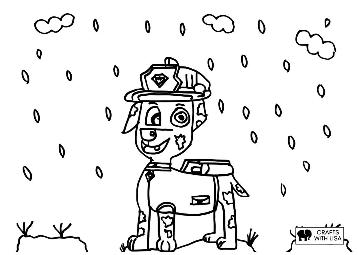 Marshall Paw Patrol Coloring Page - Crafts With Lisa