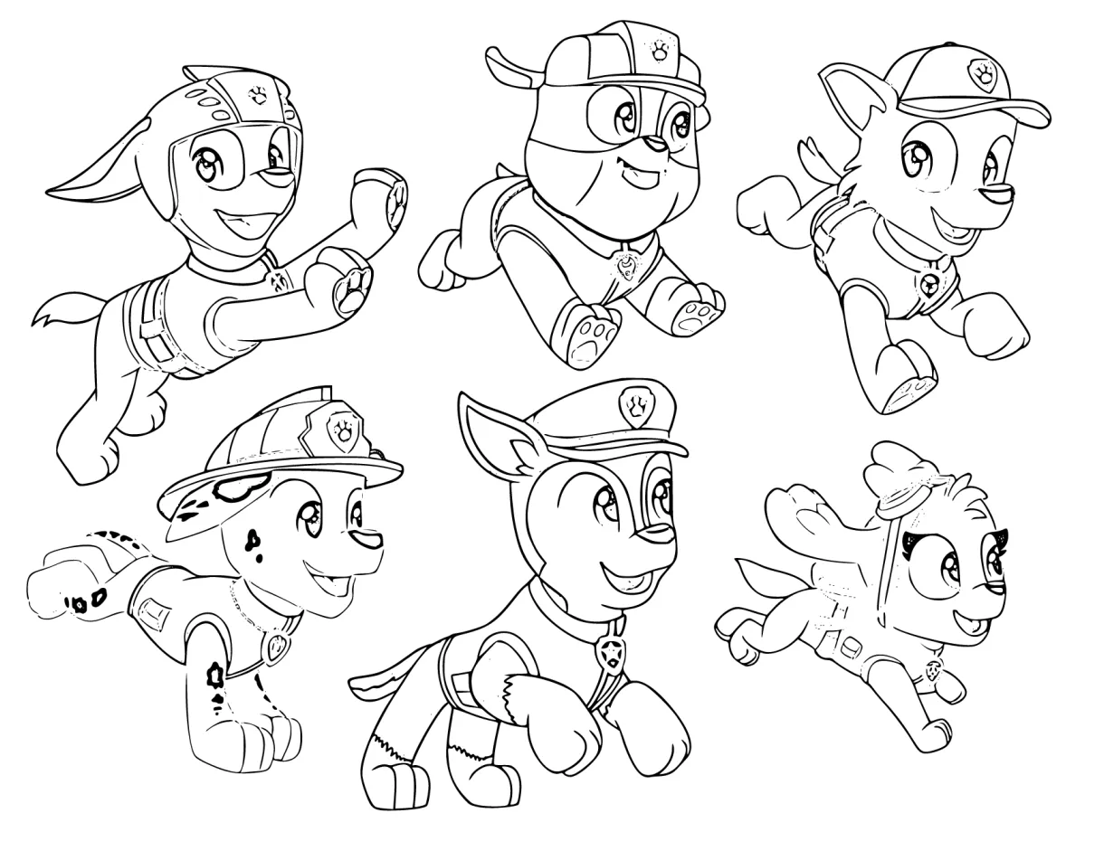 Paw Patrol Coloring Pages (17 Printable Sheets, Simple to Draw, Easy