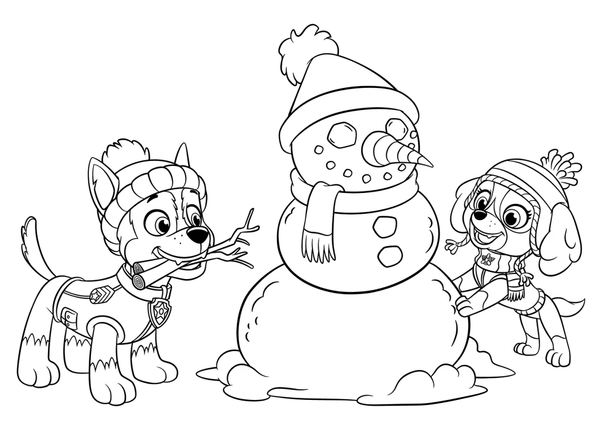 Holidays With The PAW Patrol Pups Coloring Pages - Coloring Cool