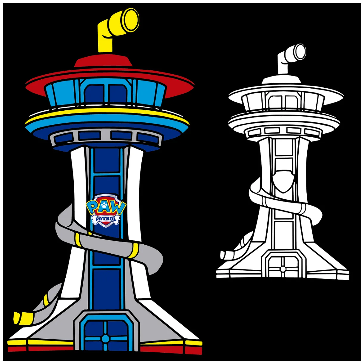 Download tower, patrol, canine. royalty-free stock illustration