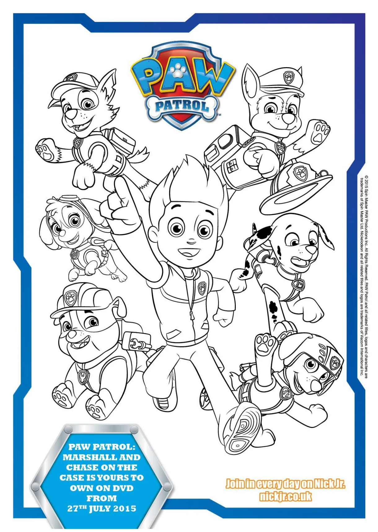 Printable paw patrol tower template