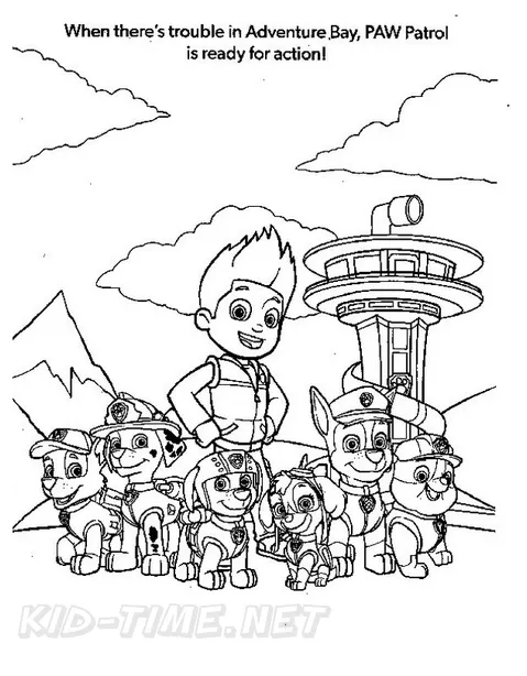 Paw patrol lookout tower coloring page coloring pages