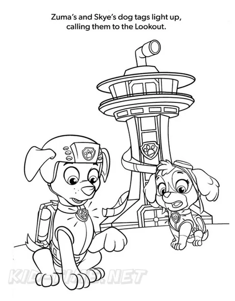 Paw patrol lookout tower coloring page coloring pages