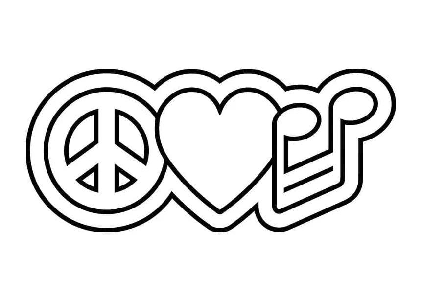 Peace love music coloring page download, print or color online for free printable coloring page