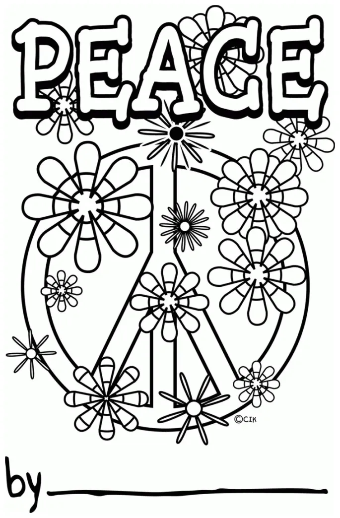 Printable peace love and happiness coloring pages coloring home
