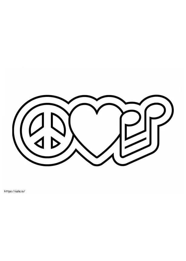 Peace love music coloring page printable coloring page