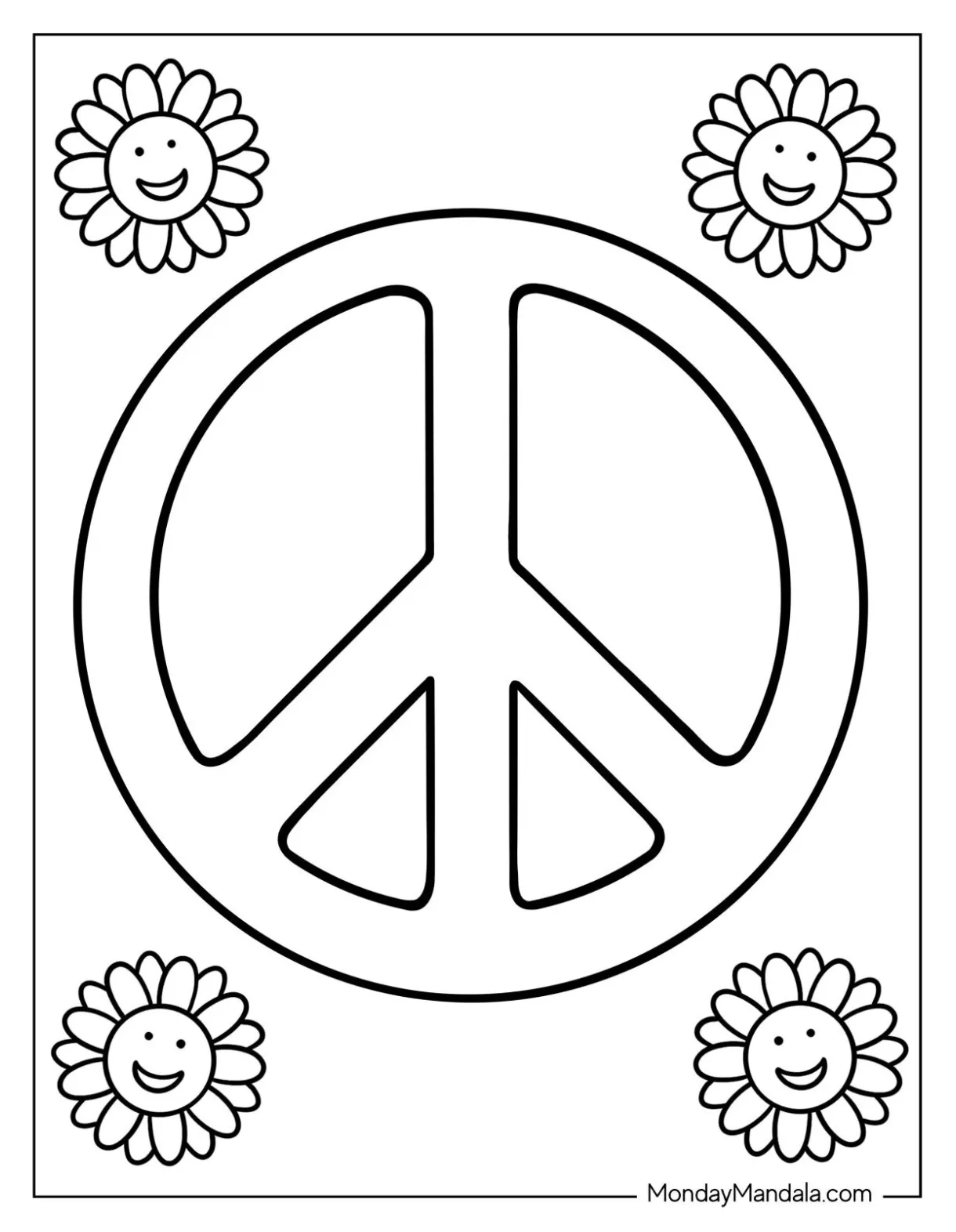 Peace sign printable coloring pages [2025]