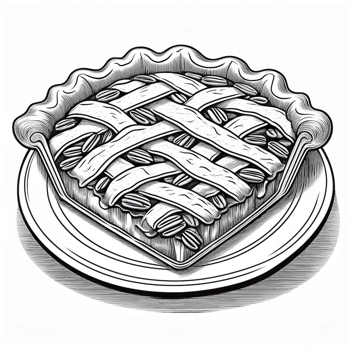 Pecan Pie Coloring Pages - Etsy