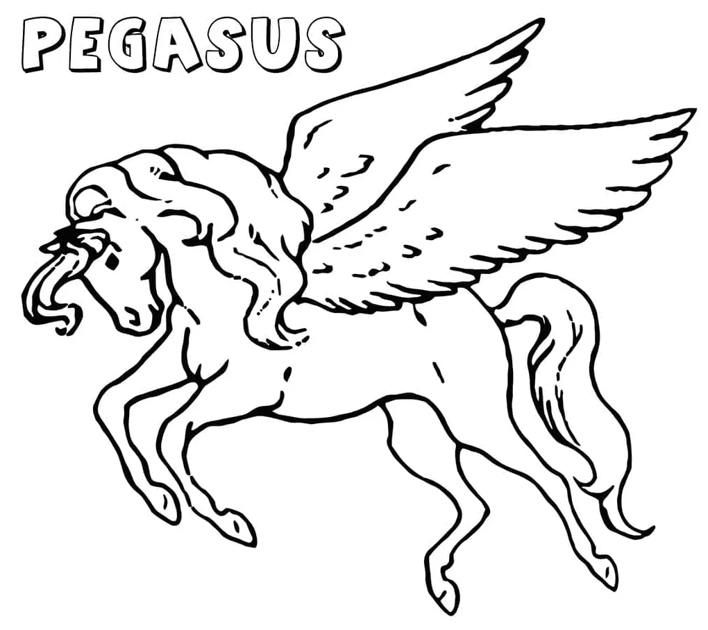 Pegasus free coloring page download, print or color online for free