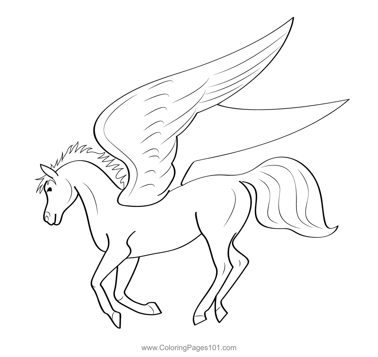 Pegasus 4 coloring page for kids free pegasus printable coloring