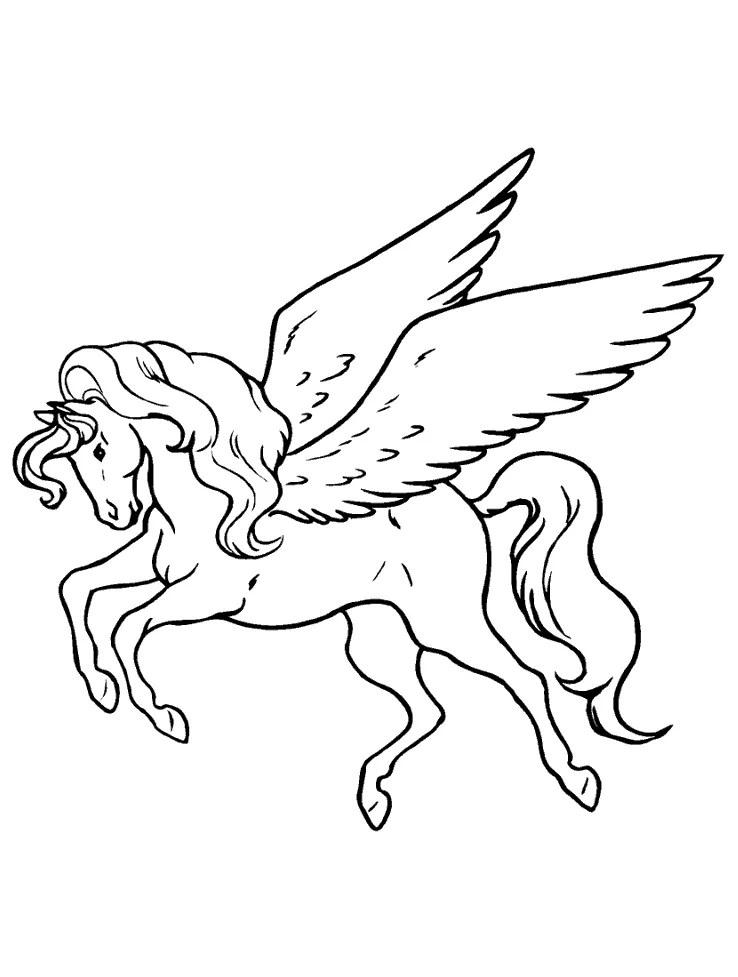 Kids-n-fun coloring page pegasus pegasus