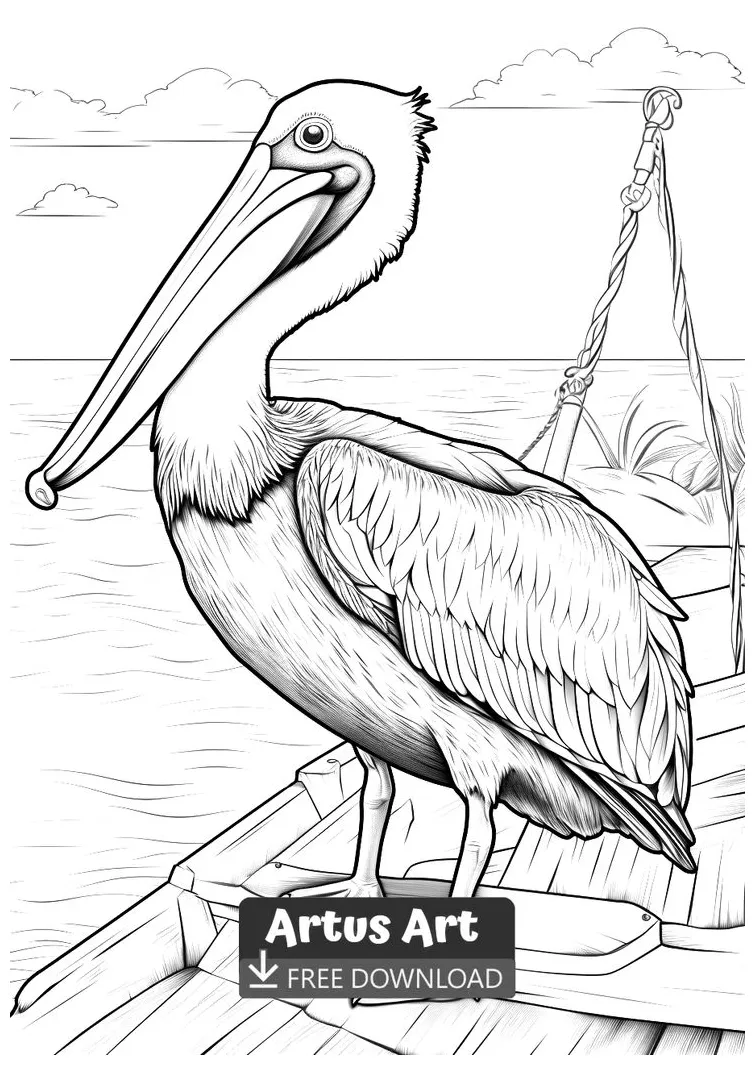 Bird coloring pages, tree coloring page