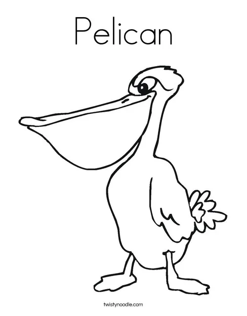 Pelican coloring page twisty noodle