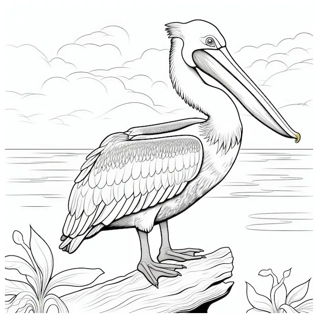 Premium pelican coloring page for toddlers