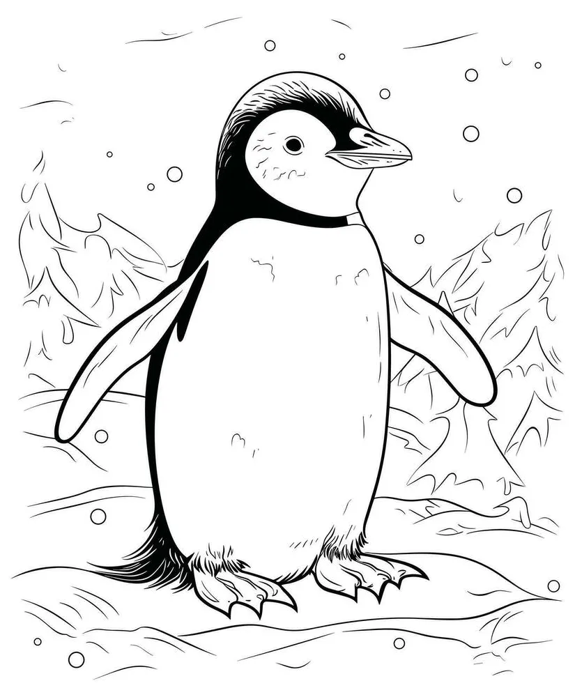 Penguin coloring page easy 29102964 vector art at vecteezy