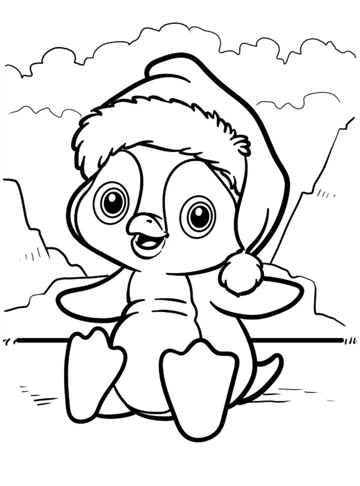 Penguin sitting coloring page download, print or color online for free