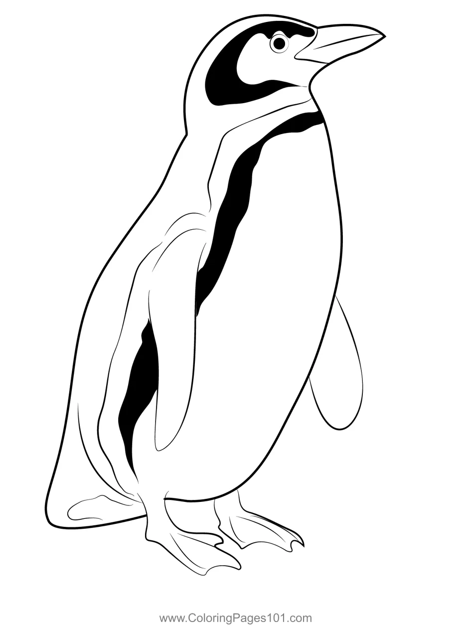 Young Penguin Coloring Page for Kids - Free Penguins Printable Coloring